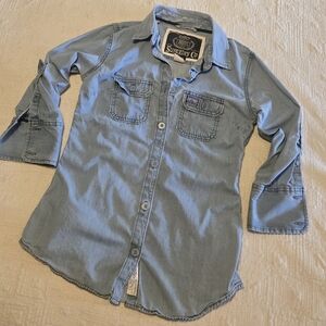 Superdry Denim Shirt, Size Small